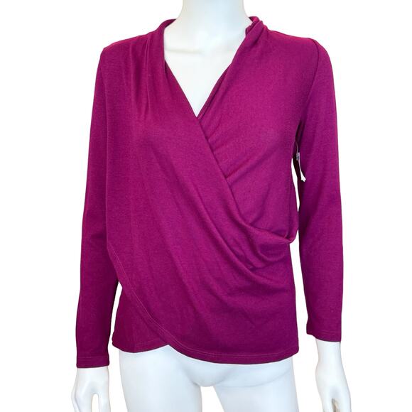 New ~ 1.STATE ~ Long Sleeve Cross Front Cozy Knit Top Size S FALL vibes - Picture 3 of 8